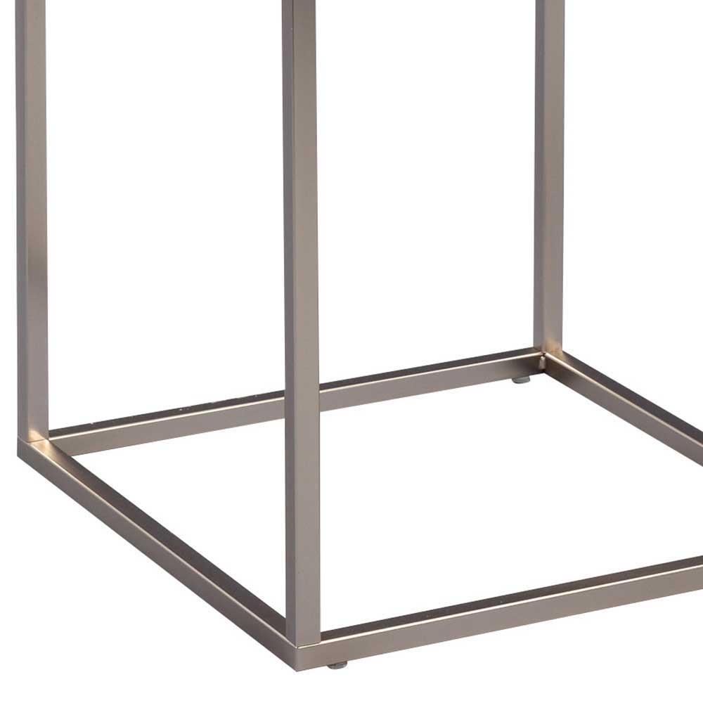 Loft Beistelltisch mit Beton Dekor Evensa & Metall Edelstahl-Look