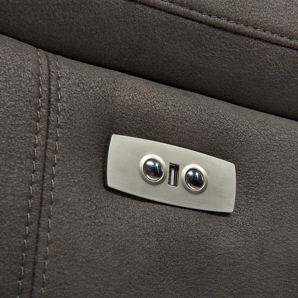 Microfaser Dreisitzer Sofa in Braun - Yisela