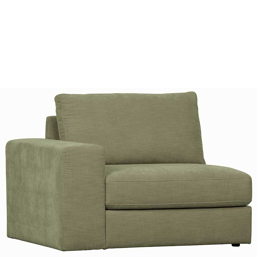 Grüner 1-Sitzer Modulcouch Abschluss mit Armlehne links – Perconia