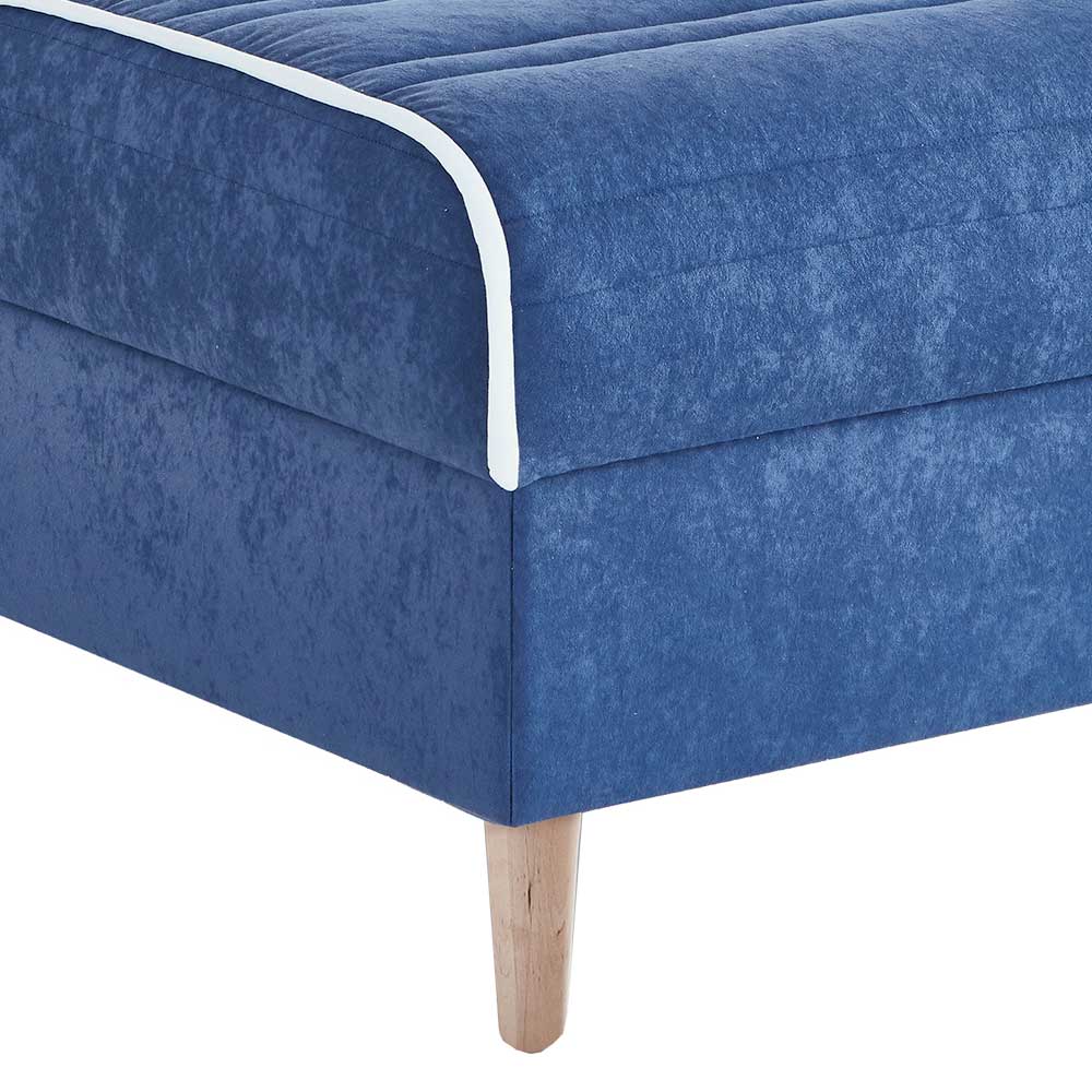 Verstellbare Daybed Polsterliege in Blau Samt - Blackbird