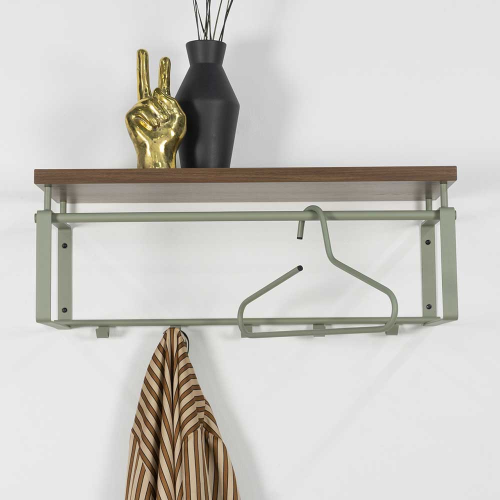 Industry Wandgarderobe in Graugrün Stahl - Studiana