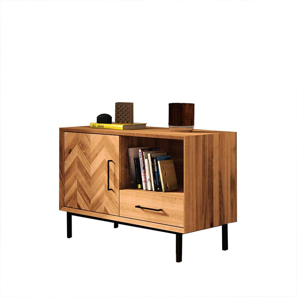 Scandi Chic Kommode aus Wildeiche & Metall - Kerfa
