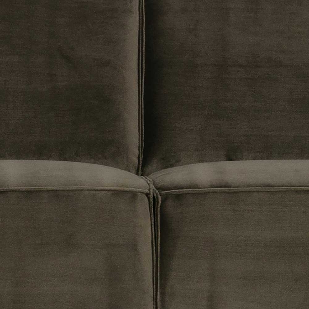 230x77x93 Dreier Samtsofa in Dunkelgrün - Bonany