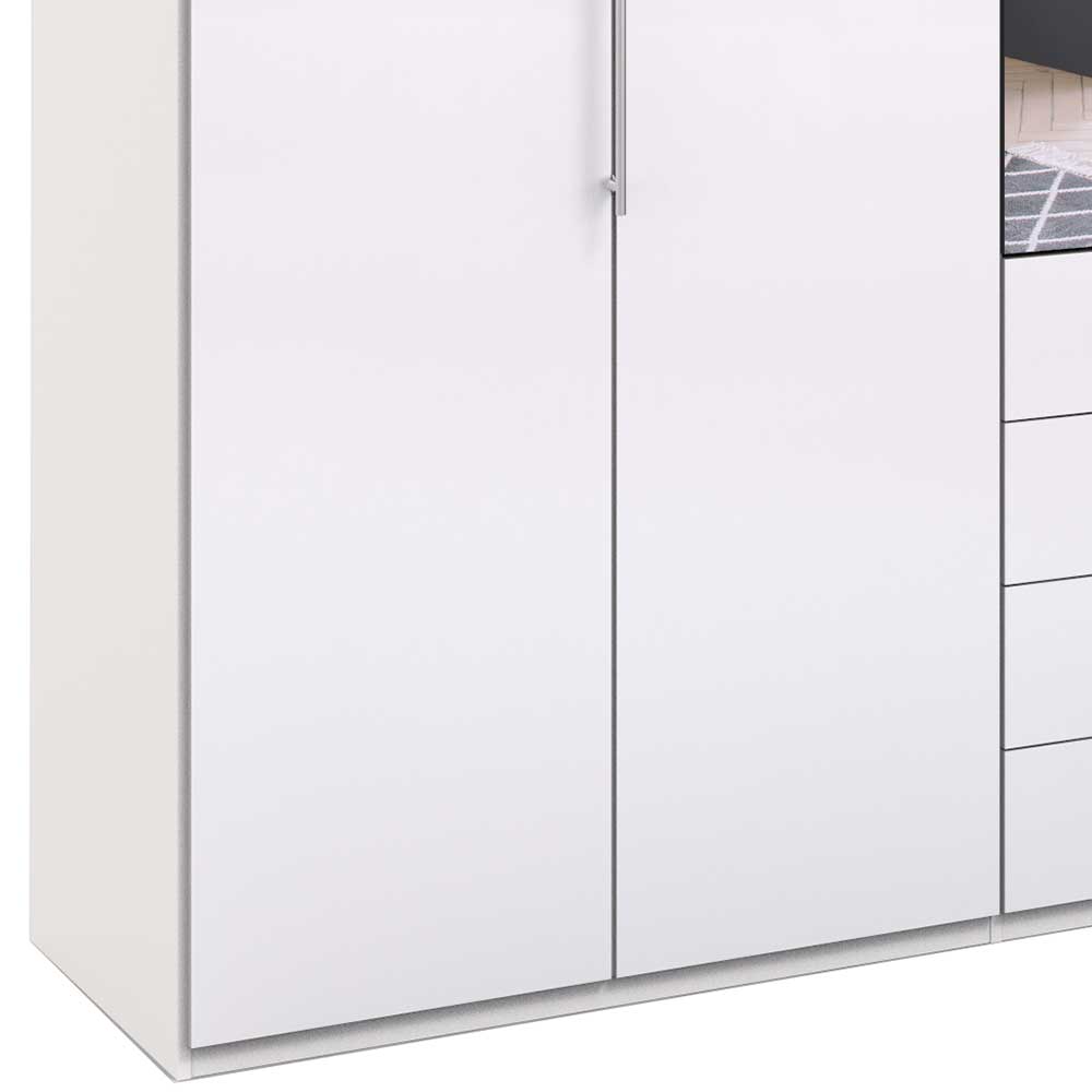 Weißer Kombi-Kleiderschrank in modernem Design - Dolienca