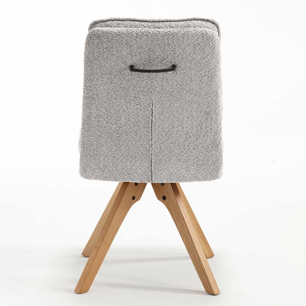 Boucle Esszimmerstühle in Grau - Encantada (2er Set)