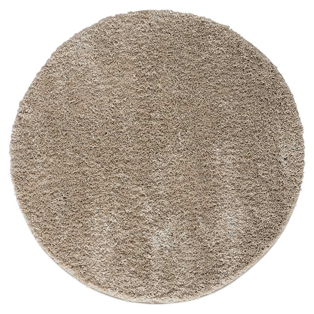 Beigefarbener Teppich in Rund 150 cm - Excellence