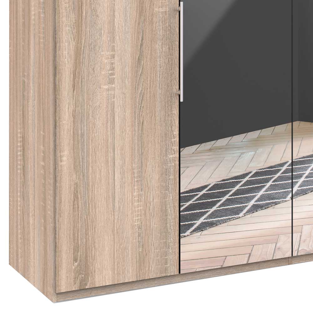 Holzoptik Schlafzimmer Schrank mit Spiegel - Zayun I