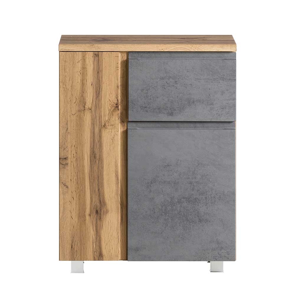 Badezimmer Unterschrank mit Beton & Wildeiche Dekor - Mia
