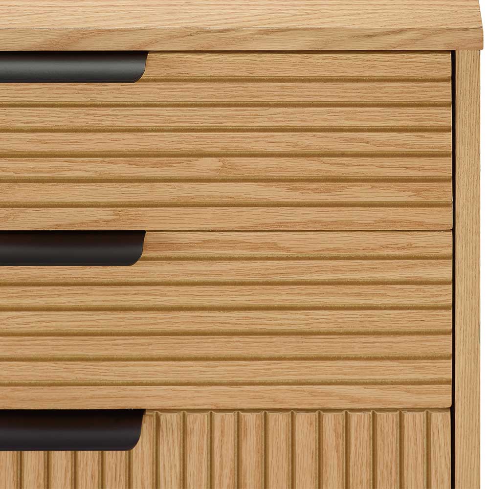 120x80x40 Skandi Kommode in Eiche und Schwarz - Piassona