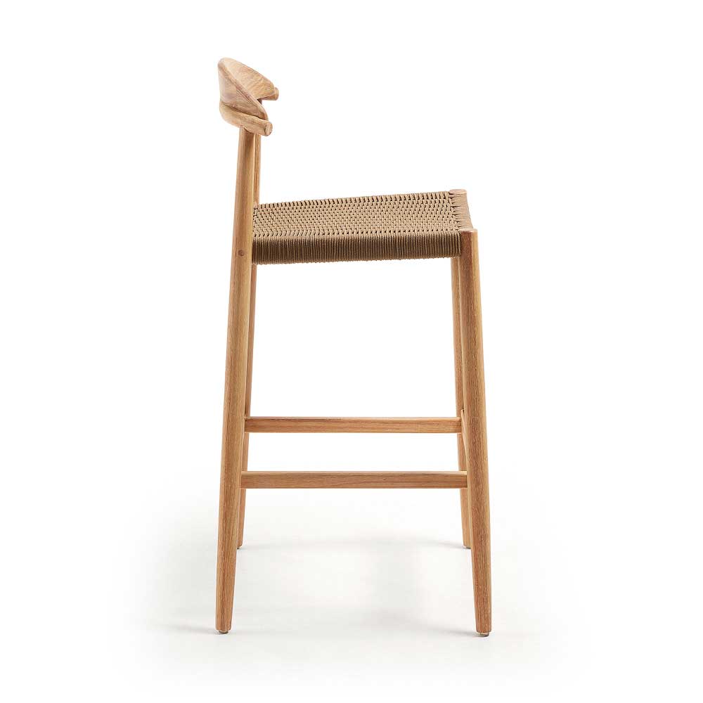 Eukalyptusholz Barstuhl mit Kordel Geflecht - Hajana