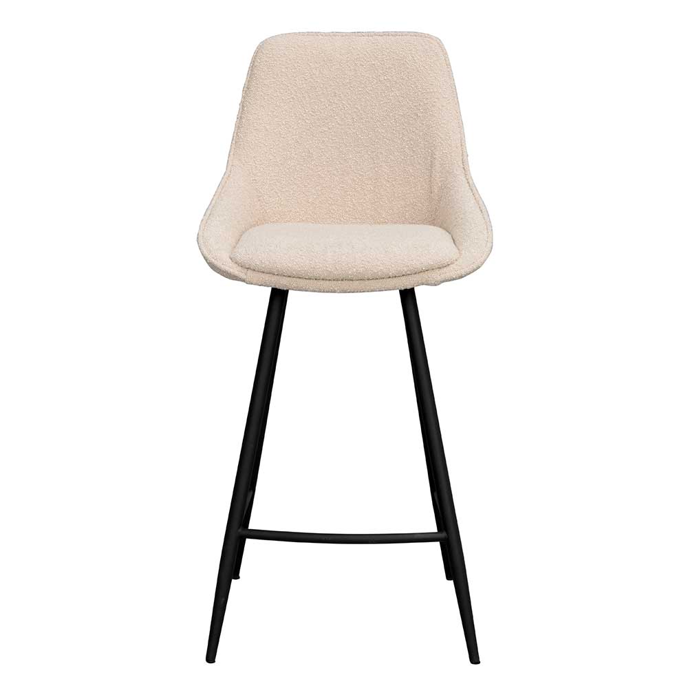 Moderne Boucle Barstühle in Beige - Alberta (2er Set)