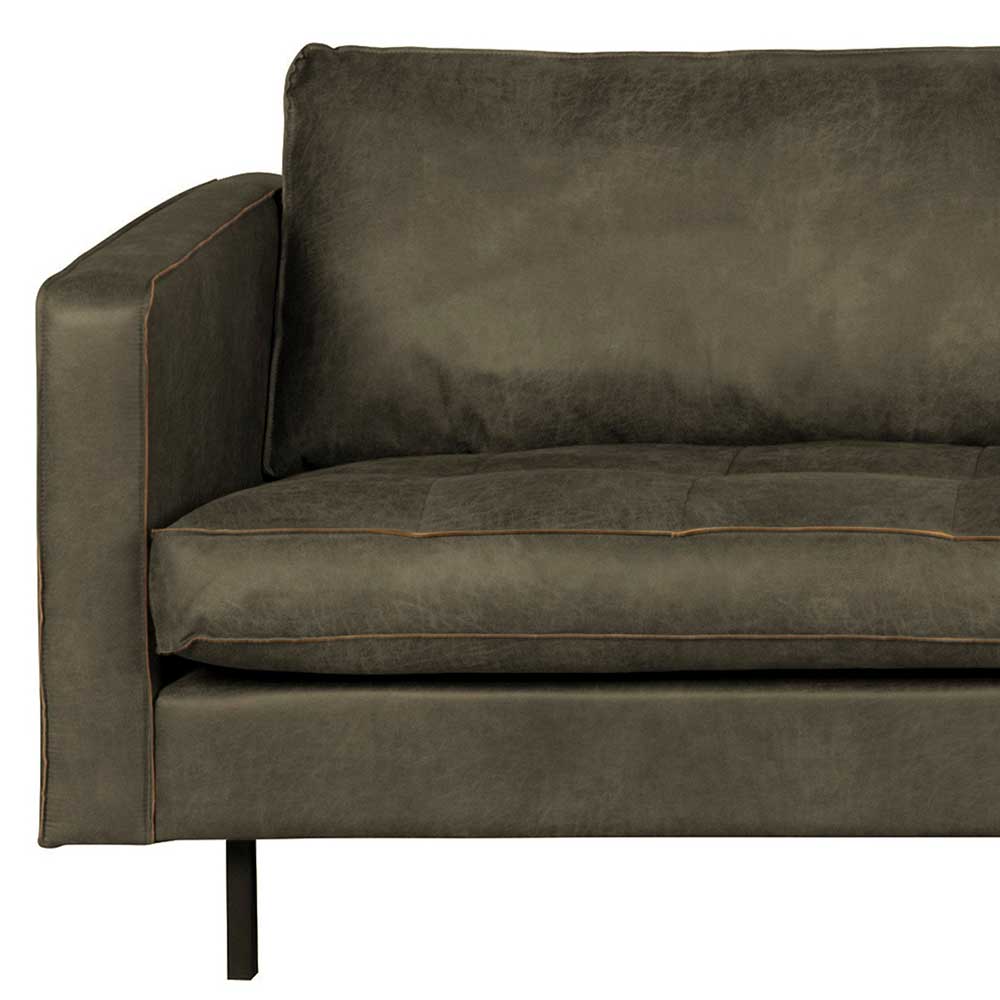 275cm breite Ledercouch in Oliv Grün - Nasallo
