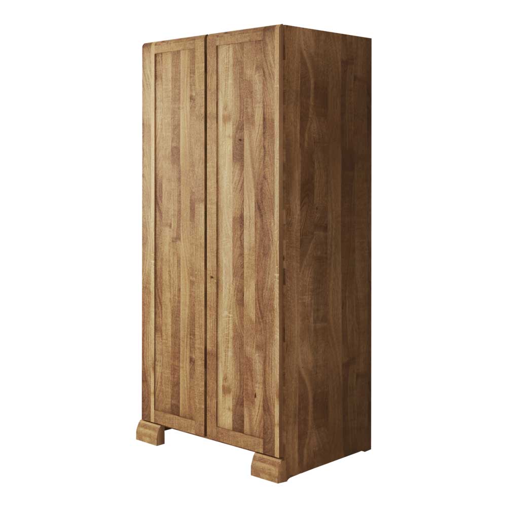 Kleiderschrank Vaskov aus Wildeiche massiv geölt
