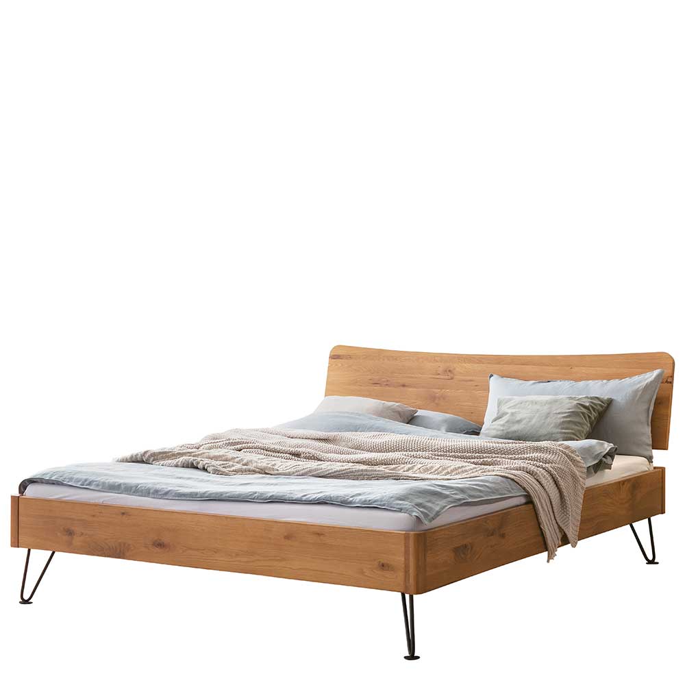Elegant-modernes Holzbett aus Wildeiche - Parao
