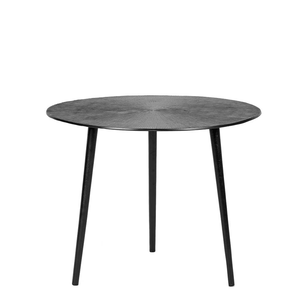Runder Beistelltisch in Schwarz Antik Finish - Adne