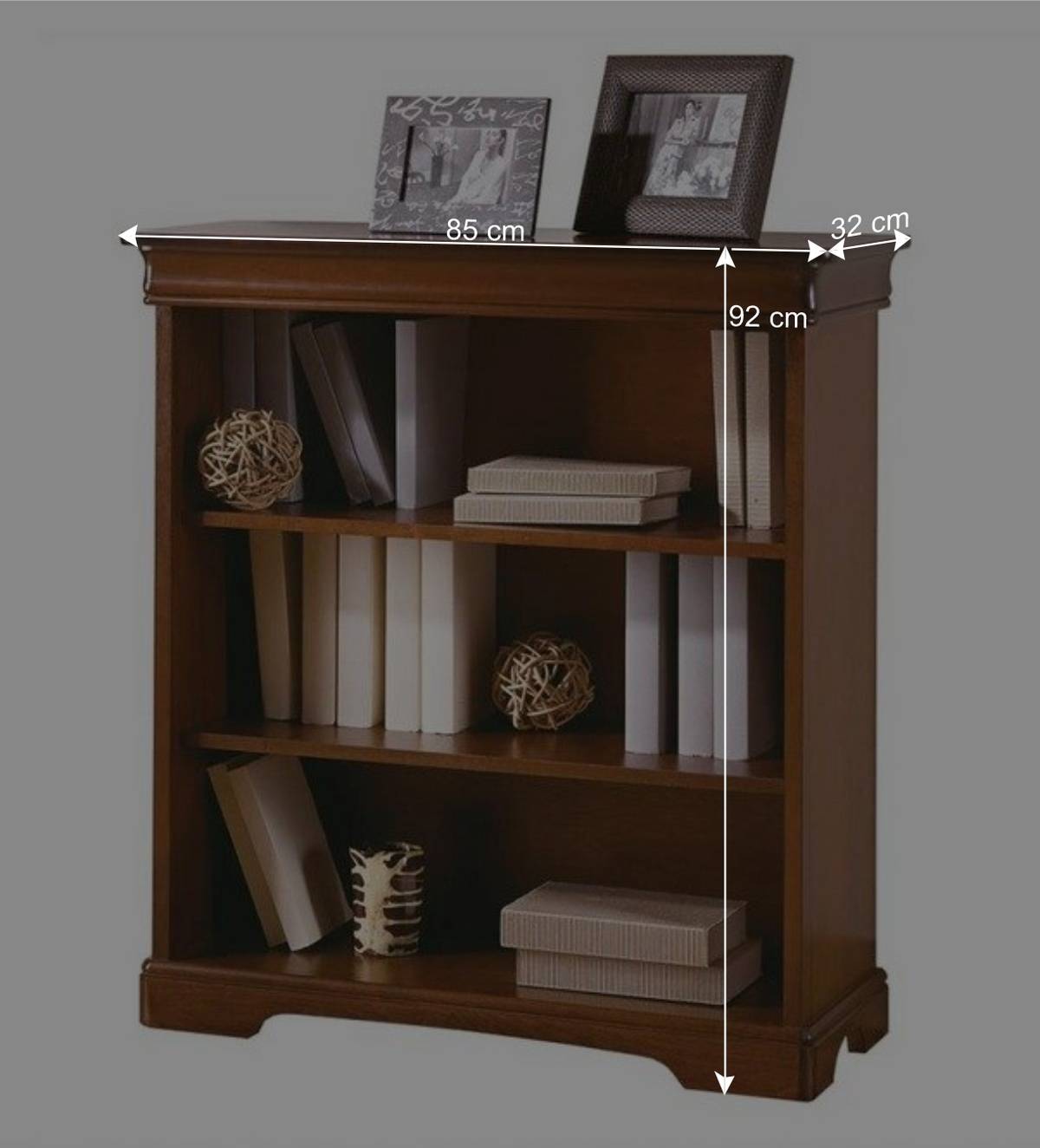 3 Fächer Bücherregal im klassischen Stil - Lemerzi
