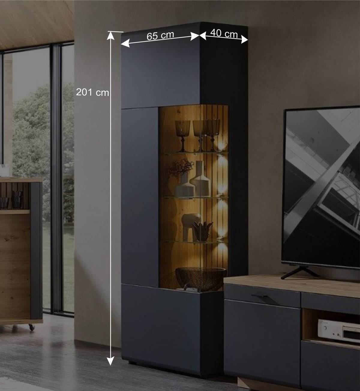 TV Anbauwand Kombination modern - Azar (sechsteilig)