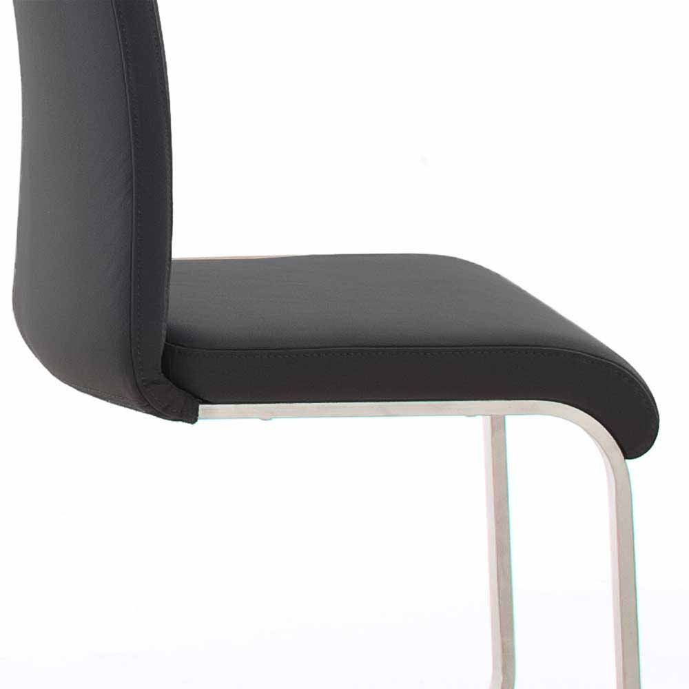 Kunstleder Swingstuhl in Schwarz - Ortava (2er Set)