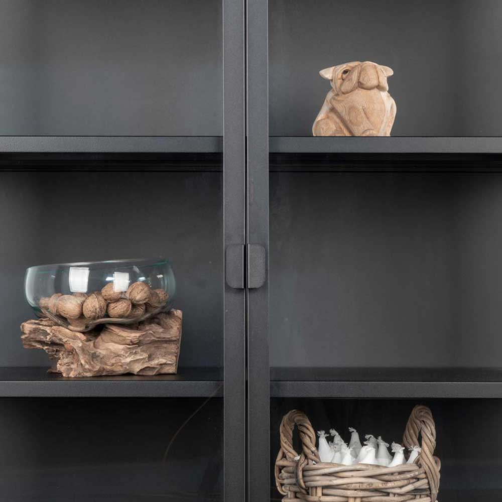 80x102x40 Highboard Vitrine aus Glas & Stahl - Immy