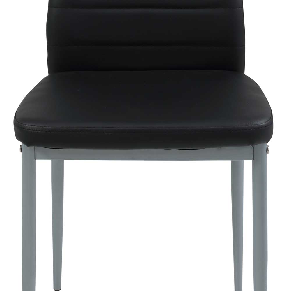Esstisch Stühle in Schwarz & Alu - Kyperia (2er Set)