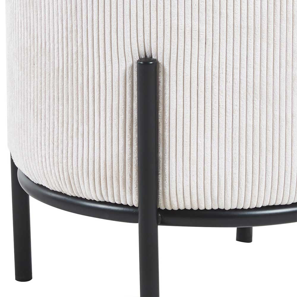 Moderner Sitzhocker in Beige Cord - Rulica