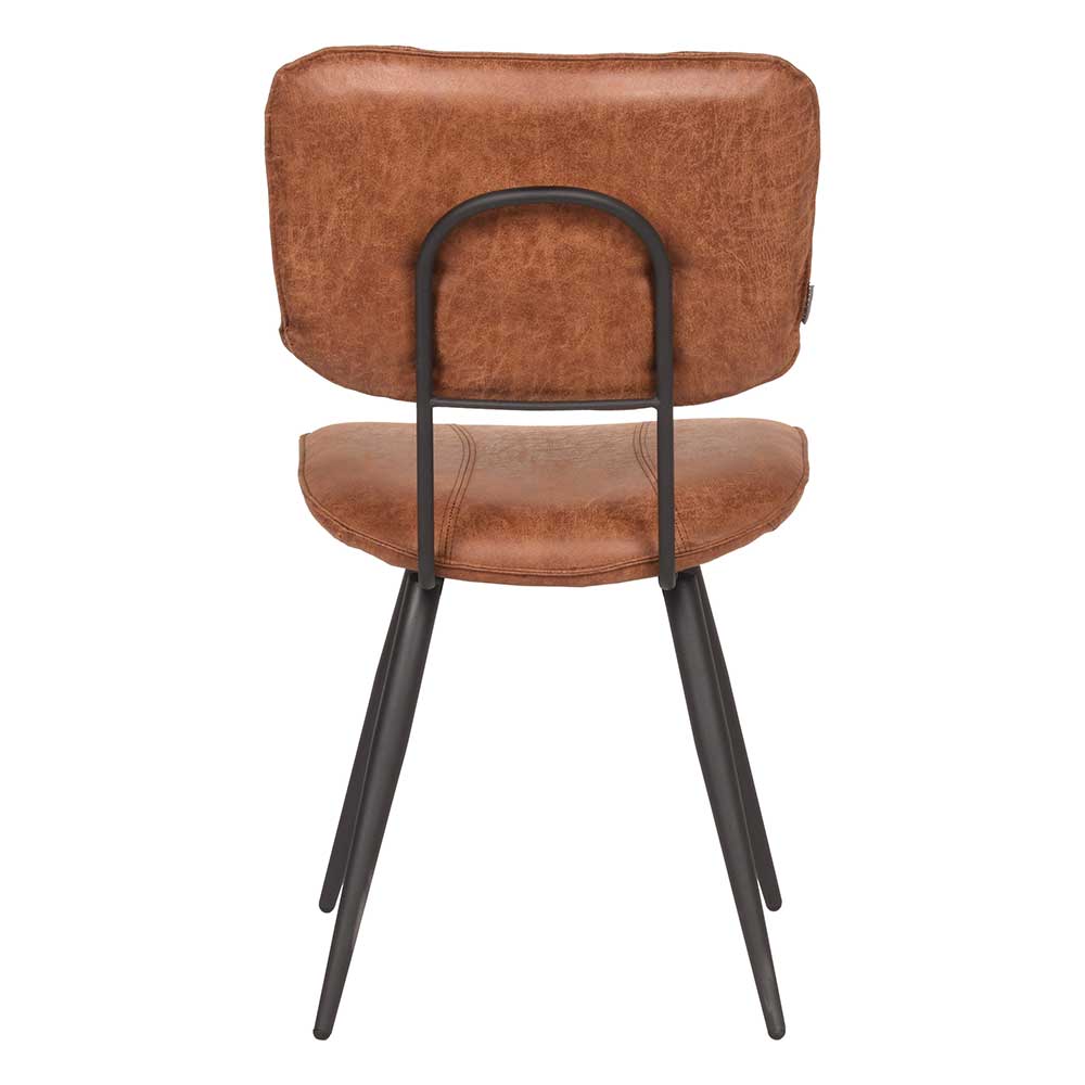Moderner Kunstlederstuhl in Cognac Braun - Relaxes (2er Set)