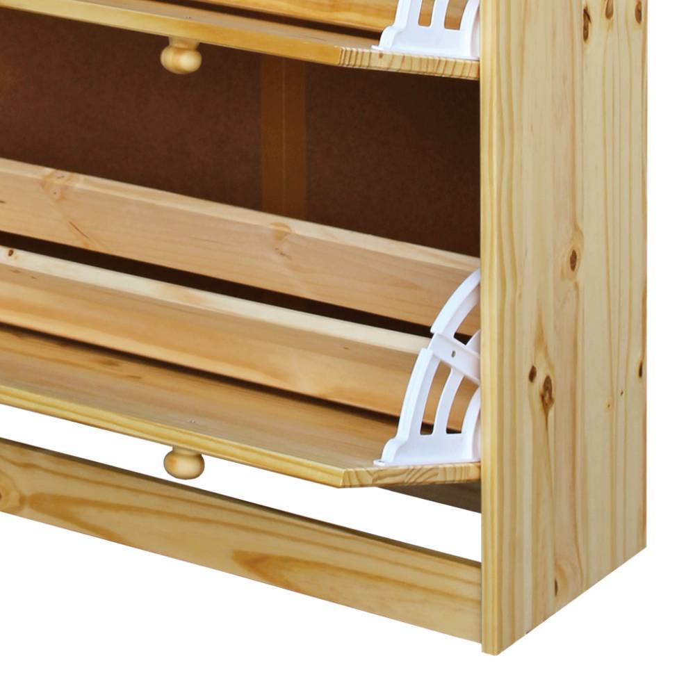Schuhklappenschrank aus Kiefer Massivholz - Ekorena