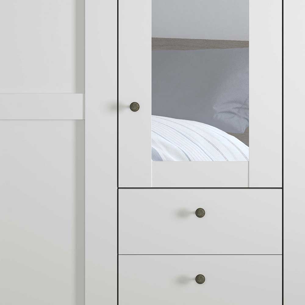 Kleiderschrank in Weiß mit fünf Türen - Flinn