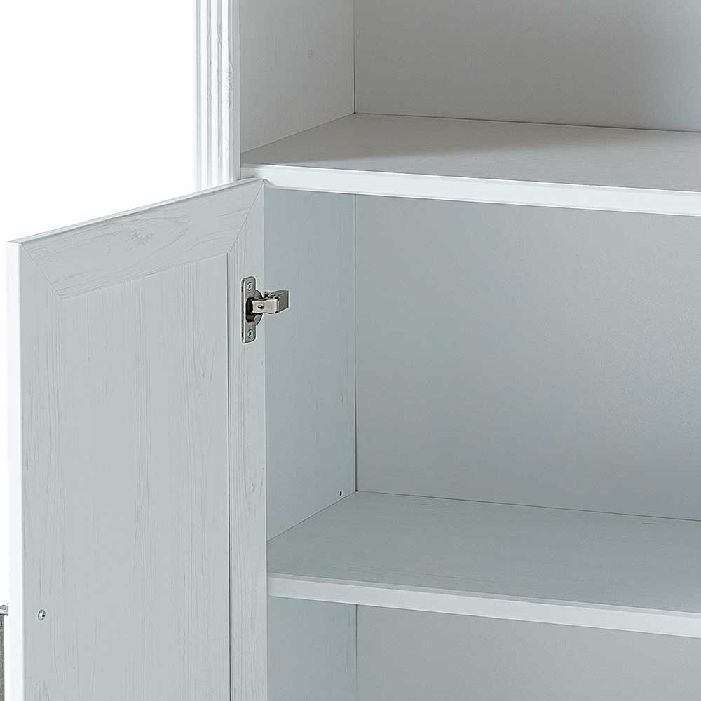 86x204x38 Landhaus Büroschrank mit drei Fächern - Mehady