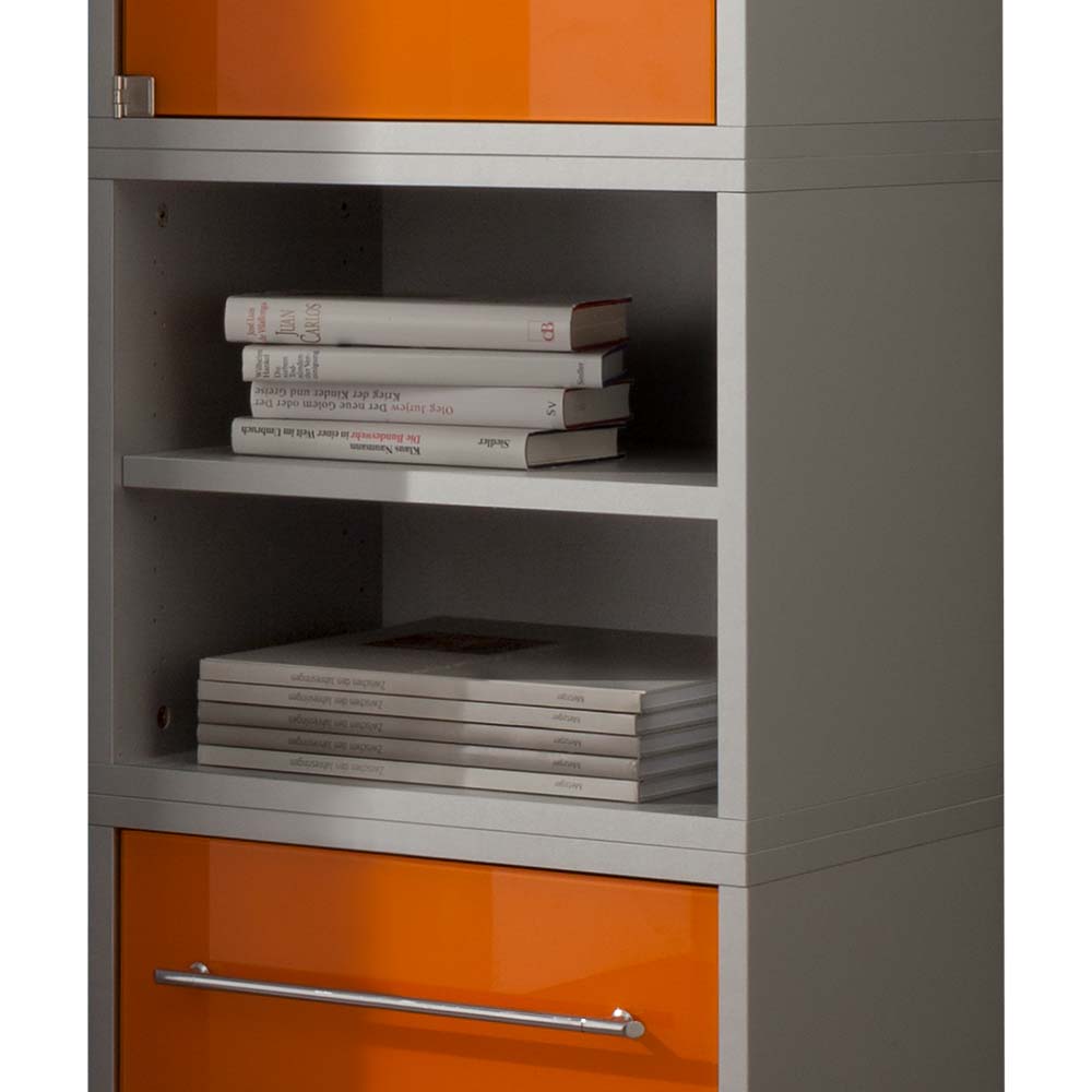 45x120 Hochkommode mit Glasfront Orange - Katalonia