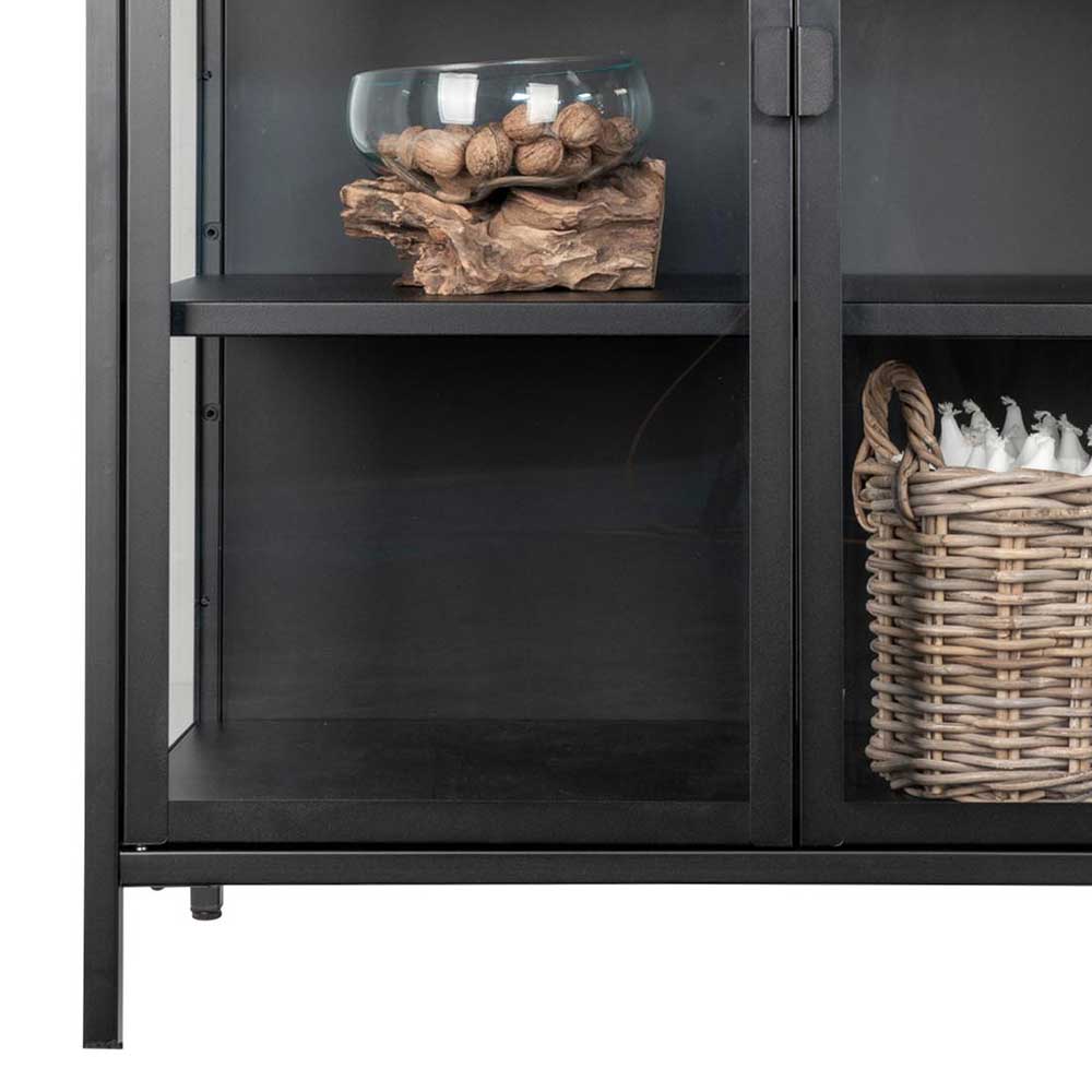 80x102x40 Highboard Vitrine aus Glas & Stahl - Immy