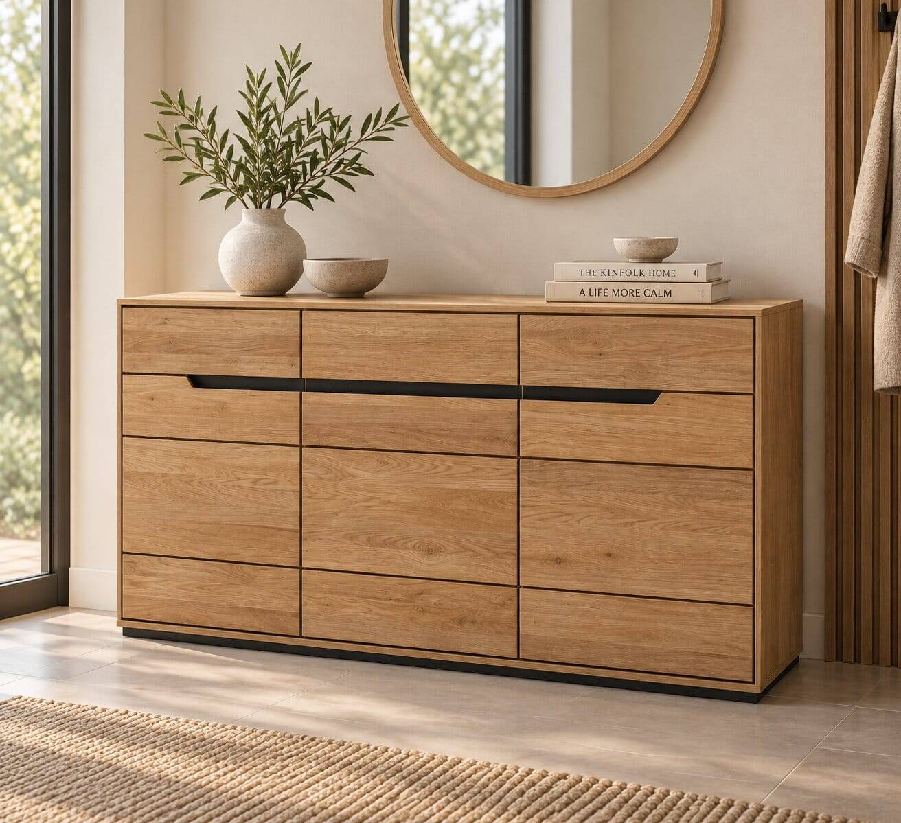 Sideboard in Wildeiche teilmassiv - Pulvaria