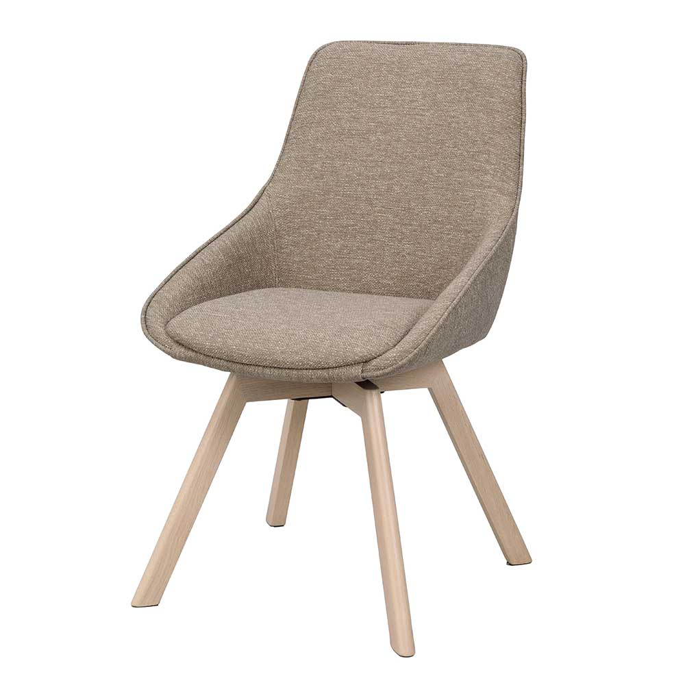 Esszimmer Drehstühle in Beigegrau Stoff - Giliana (2er Set)