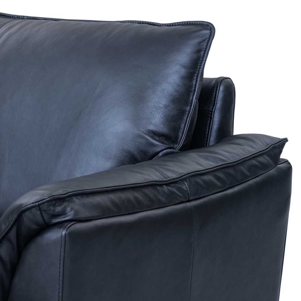 Leder Ecksofa in Schwarz - Lagon
