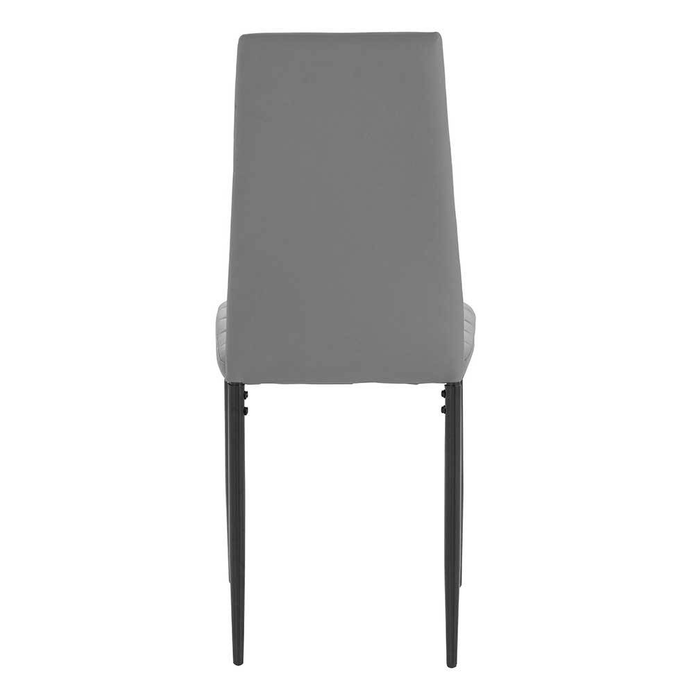Hochlehner Essstuhl in Grau & Schwarz - Padru (4er Set)