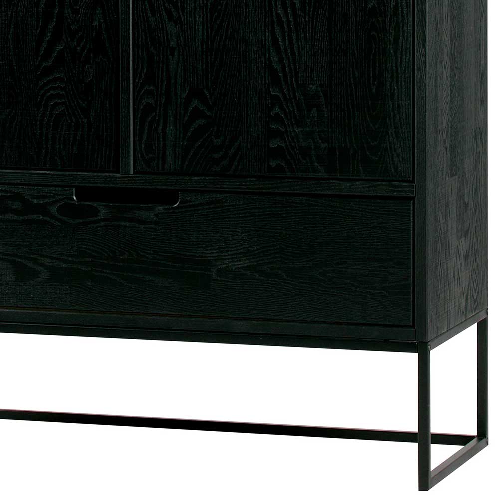 Schwarzer Schrank aus Holz & Metall - Almery