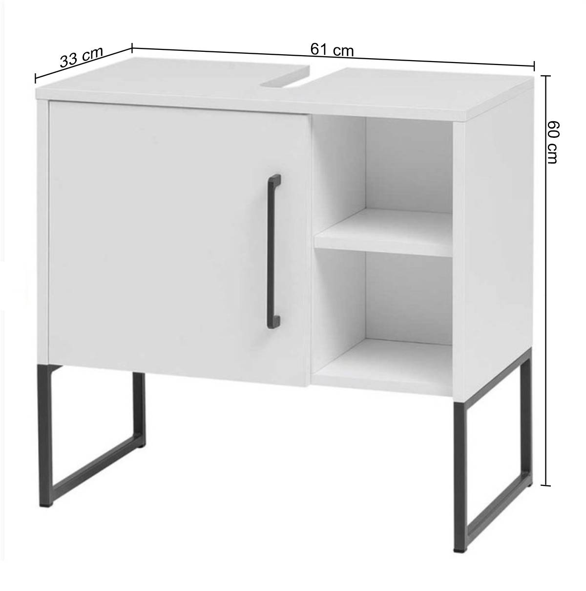 Bad Waschbecken Unterschrank aus Stahl & MDF - Ismilav