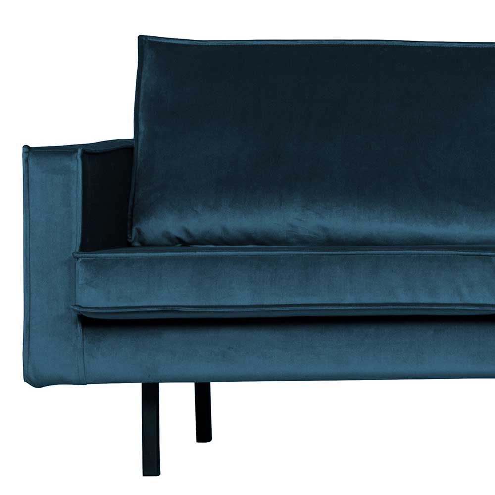 Wohnlandschaft L Sofa in Blau Samt - Cumagon