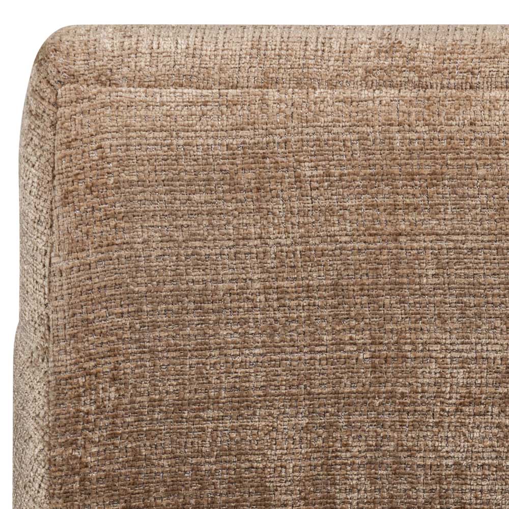 Obere Kante des braunen Chenille Polstersessels Detail – Glacita