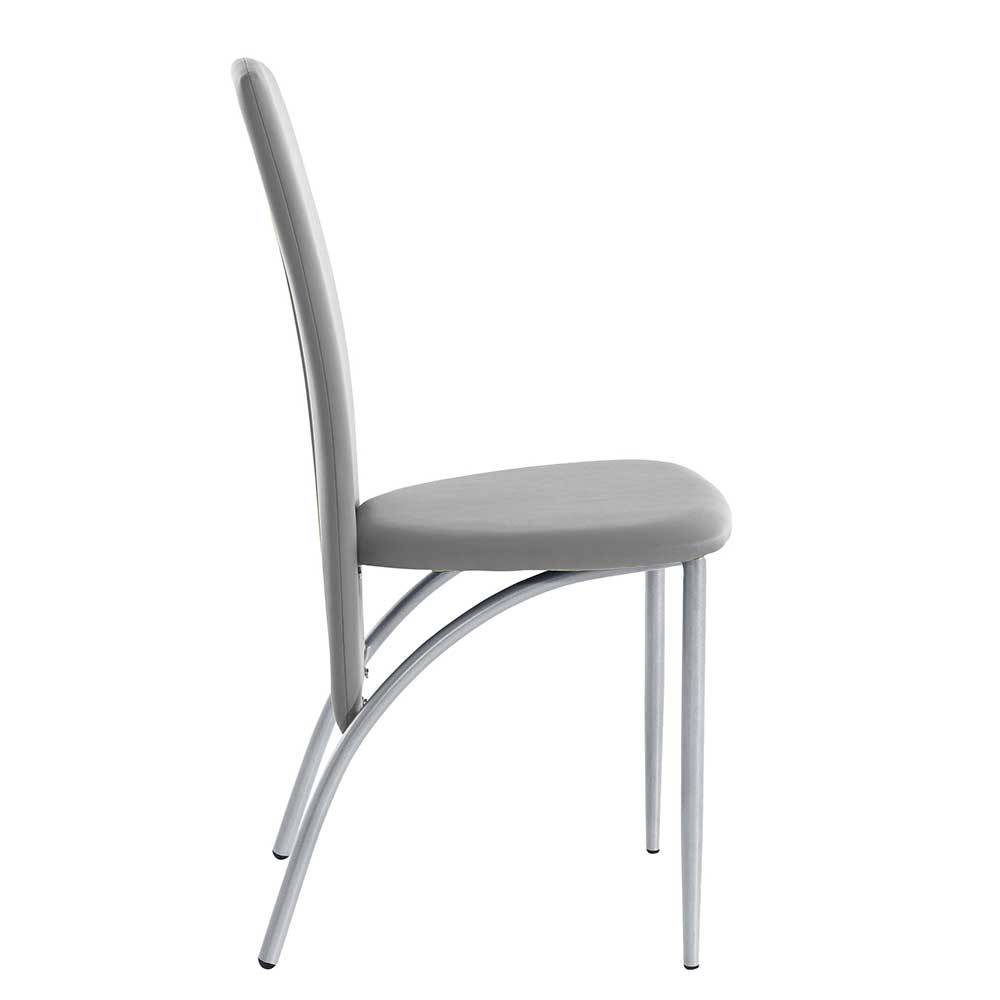 Hochlehner Stühle in Grau & Alu - Bobila (4er Set)