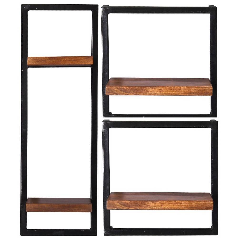 Hängendes Regal-Trio im Industrial Style - Troketta (dreiteilig)