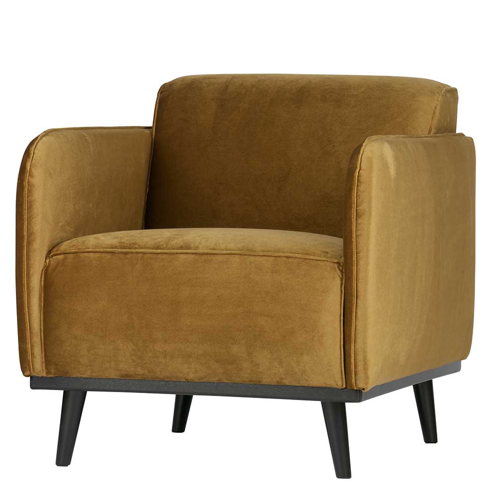 Topp Retro Sessel in Honig Gelb Samt - Viradossa