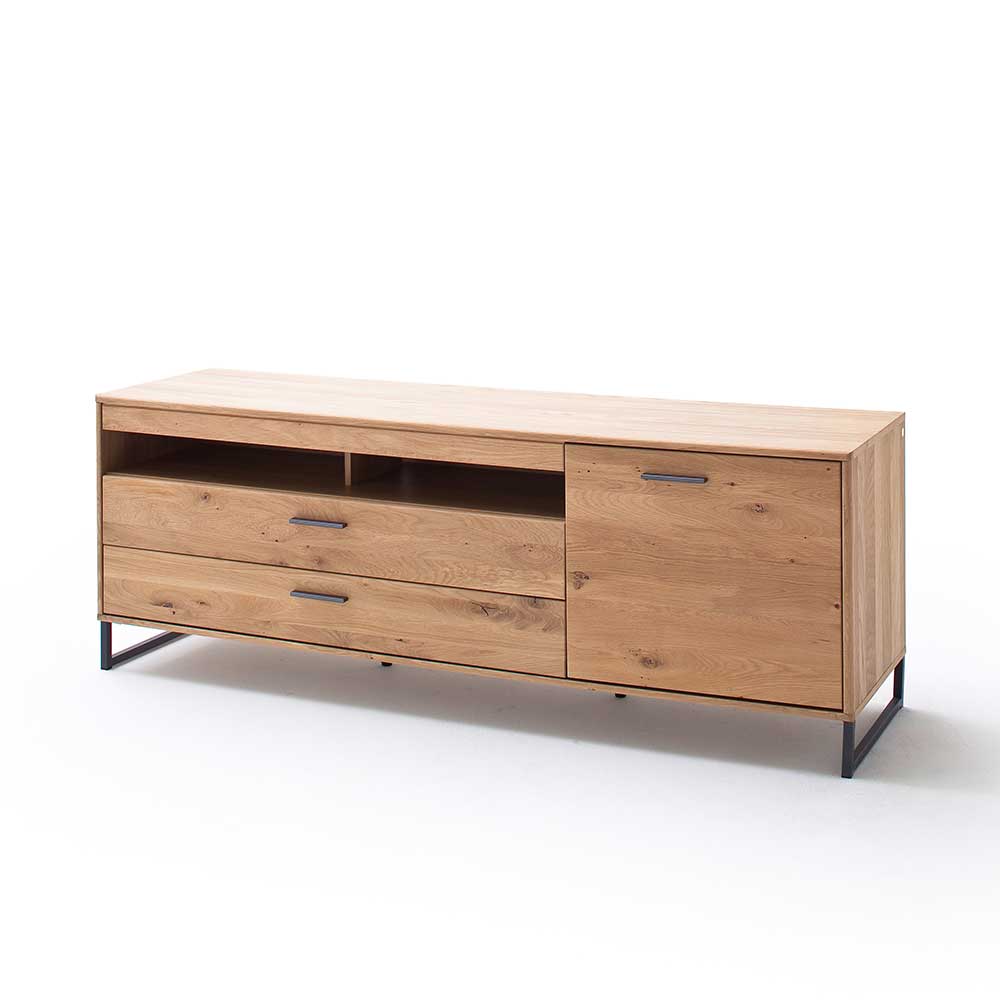 Designer Wohnwand aus Eiche - Assela (vierteilig)