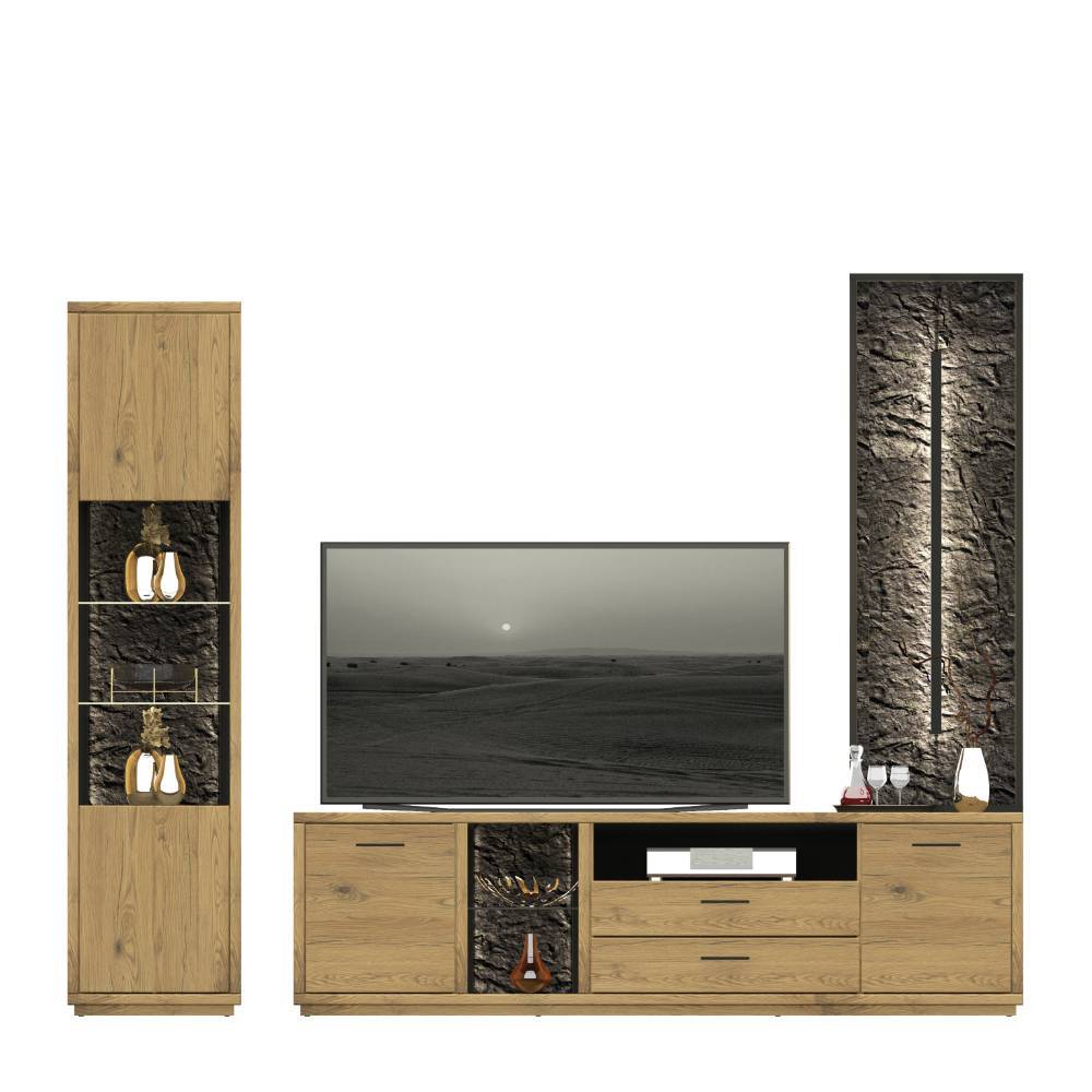 Design-TV-Wohnwand Set modern - Friburgo (dreiteilig)