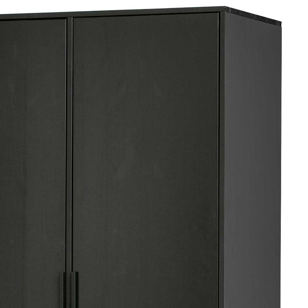 100x200x53 Schrank aus Kiefer in Schwarz - Drian