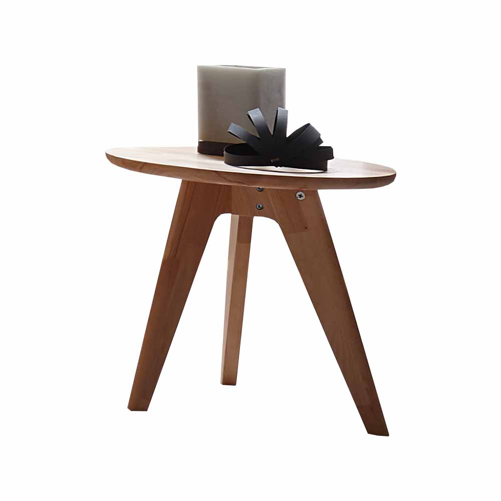 Massivholz Nachttisch Lihael in Rund 45cm