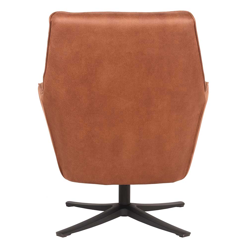Drehbarer Wohnzimmersessel in Cognac Braun - Crocetta