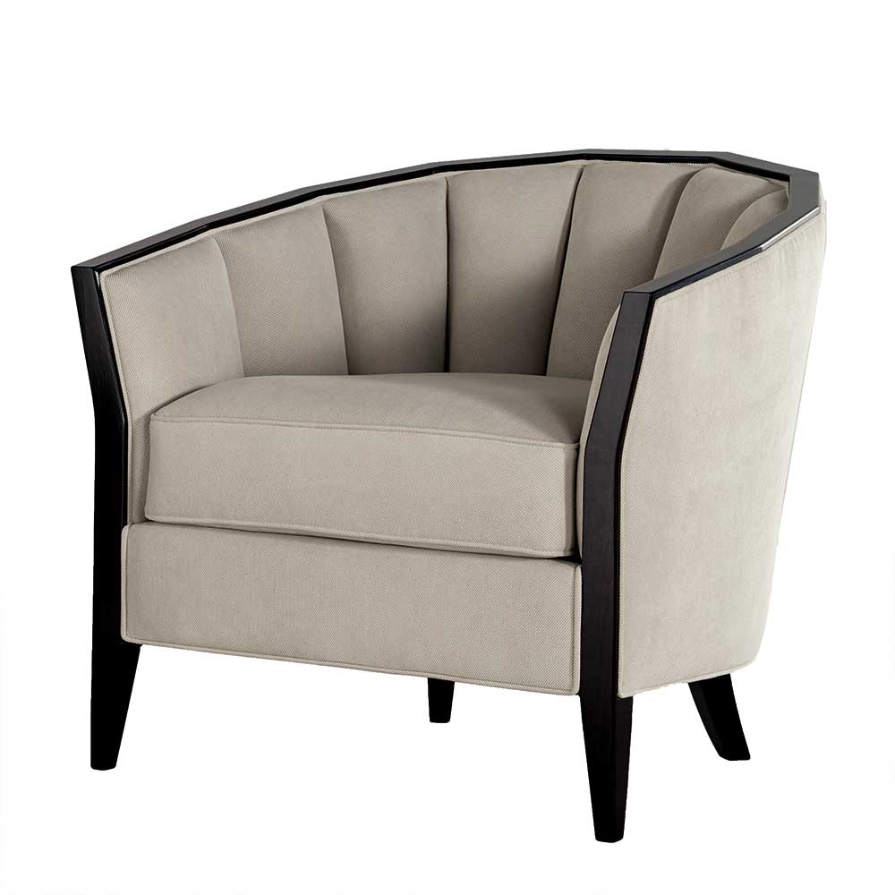 Eleganter Sessel in Hellgrau und Schwarz - Sarosa