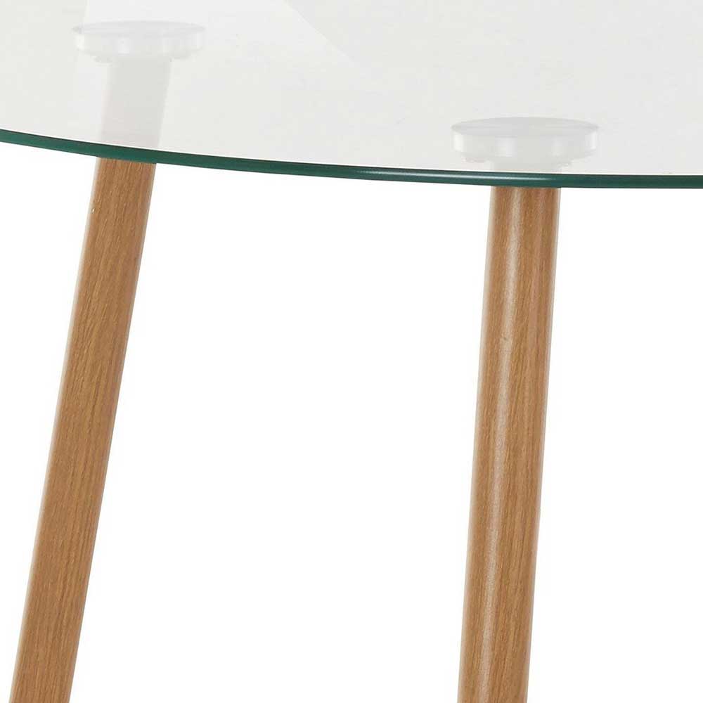 100cm runder Tisch mit Klarglasplatte - Rascilda