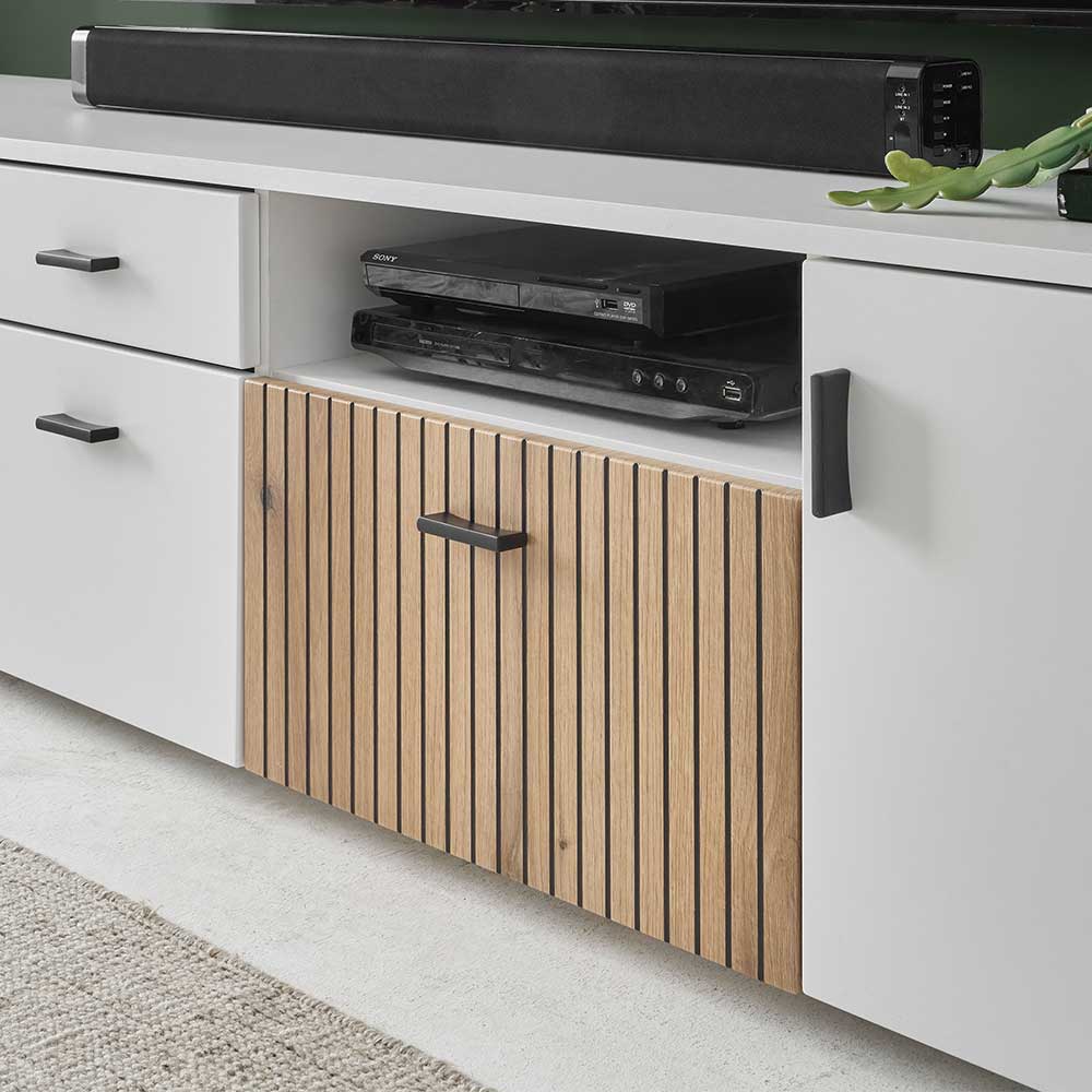 Wohnzimmer Wohnwand Set zweifarbig - Nenaloro (dreiteilig)